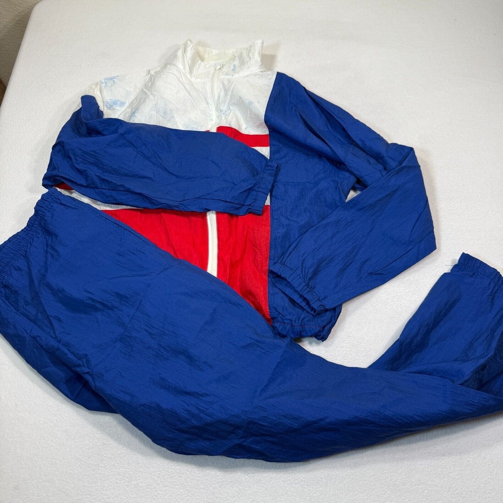 VINTAGE 80s‎ Duffel Sportswear Trac Suite Men Green Colorblock Windbreaker